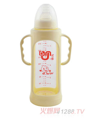 優(yōu)恩標口防摔防爆玻璃奶瓶240ml