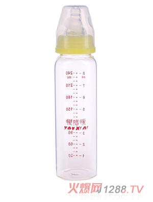 優(yōu)嘻噯高硼硅晶鉆玻璃奶瓶240ml