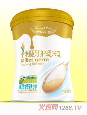 金諾貝嬰小米胚芽護(hù)暢米乳強(qiáng)化鈣鐵鋅罐裝