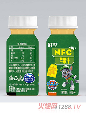 鮮早汪汪隊(duì)NFC冷藏蘋果復(fù)合果汁100ml